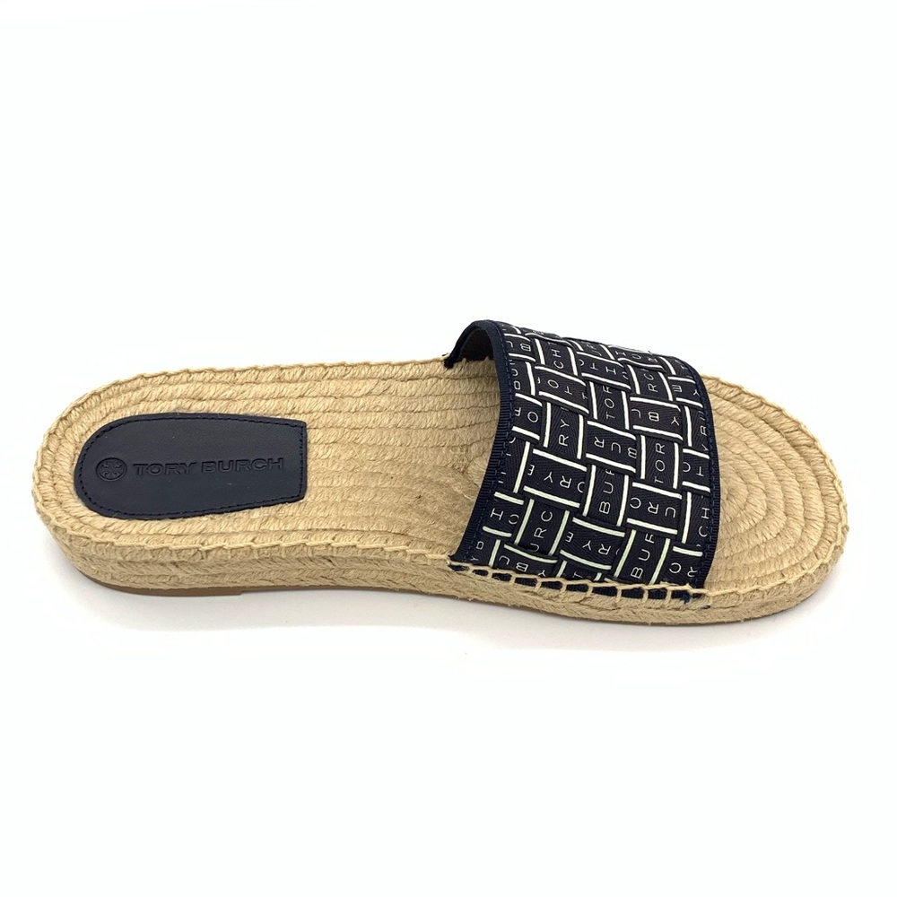 NIB TORY BURCH Tory Ribbon Espadrille Slide - Picture 5 of 6